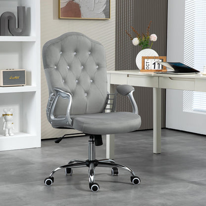 Ergonomische Bureaustoel – Comfortabele Werkstoel – Draaistoel – Bureaustoel Met Schommelfunctie – Verstelbare Zithoogte – Lichtgrijs Polyester – Max. 120 kg Belastbaar – Ademend En Stevig