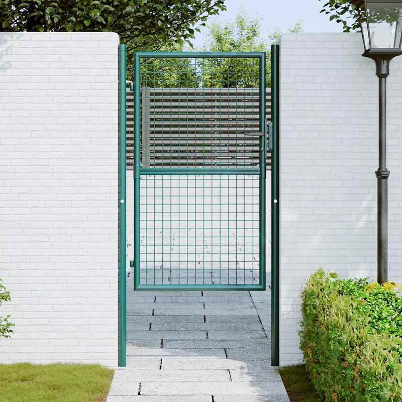Groene Stalen Poort – Tuinpoort – Sierpoort – Afsluitpoort – Terraspoort – Duurzaam Staal – Afmeting 100x150 cm