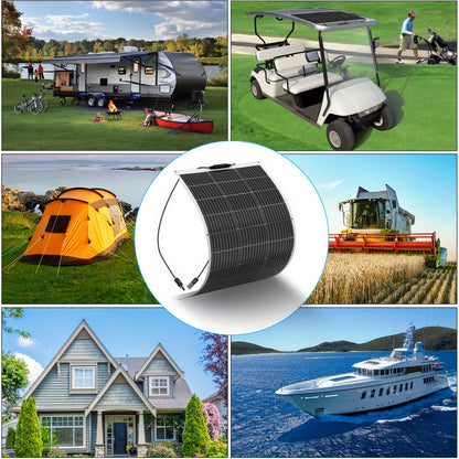 Flexibele Zonnepanelen – Buigbare Zonnepaneel Set – Monokristallijn Solar Panel – Off-Grid Zonne-energiesysteem – 200W 2x100W – Lichtgewicht & Weerbestendig – Inclusief 20A Laadregelaar