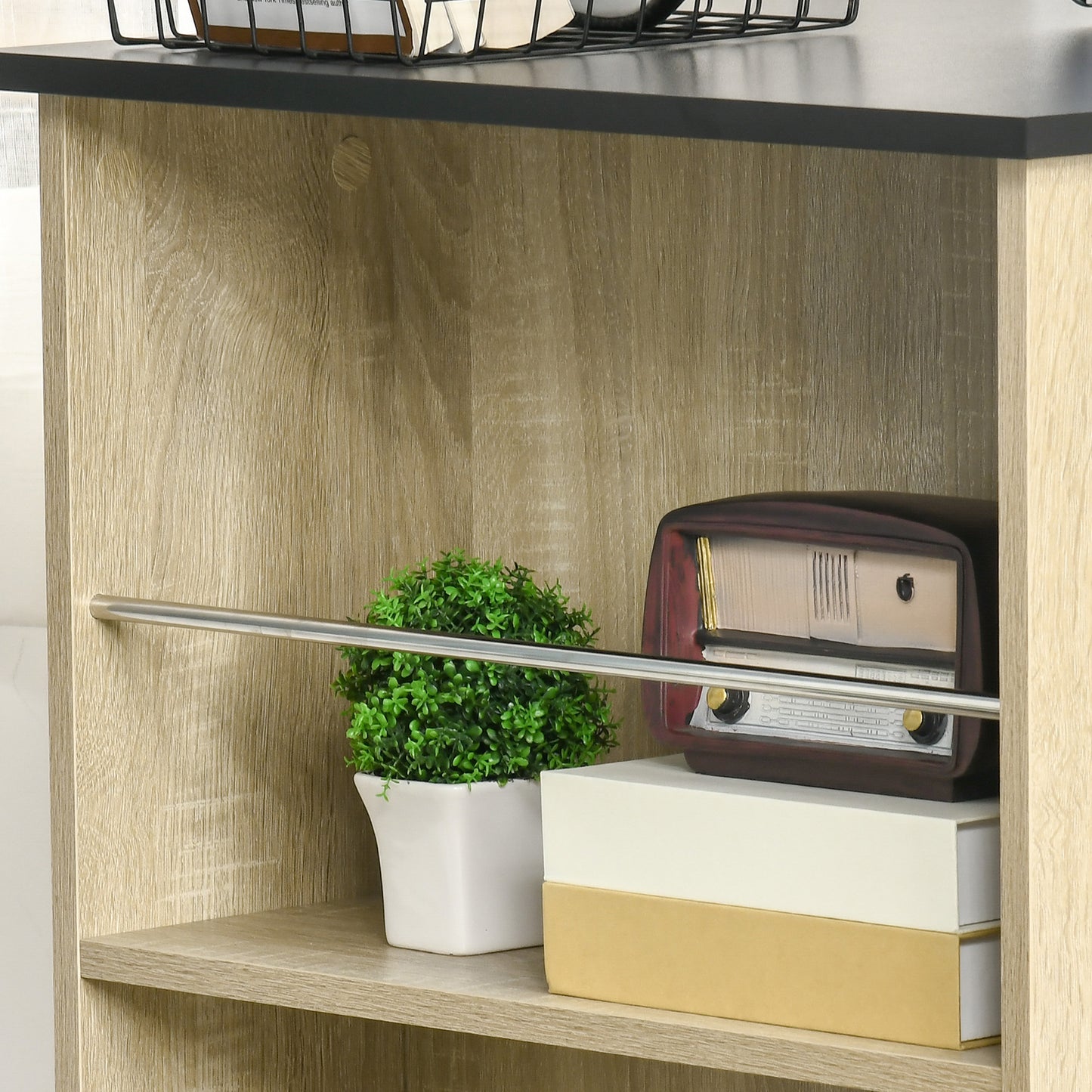 Bartafel – Statafel – Hoektafel – Hoge Keukentafel – Bistrotafel – Licht Eikenhout – Met 3 Open Planken – Afmetingen 112x57x106 cm