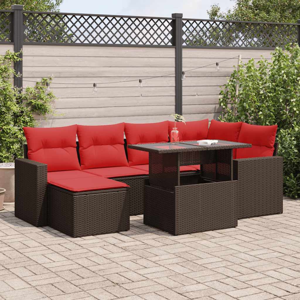 Loungeset Tuinset – Loungeset Modulaire Tuinmeubelen – Loungeset Poly Rattan – Loungeset Buiten – Loungeset Bruin – Weerbestendig PE-Rattan – Opbergruimte Met Waterdichte Binnenzak