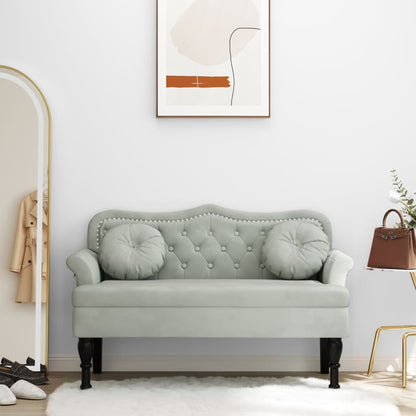 Lichtgrijze Fluwelen Bank – Zitsbank – 2-Zitsbank – Sofa – Loungebank – Zacht Microfiber Fluweel – Dikke Gevulde Kussens