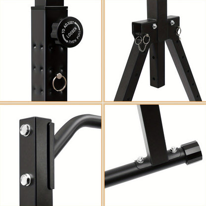 Optrekstang – Pull Up Bar – Wandmontage Stang – Deurkozijn Bar – Fitness Stang – Carbonstaal – Verstelbaar 175-230 cm – 200 kg Draagkracht