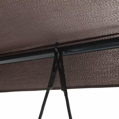 Hollywood Schommelstoel – Schommelstoel Met Kap – Loungestoel Buiten – Hangstoel Tuin – Patio Stoel Bruin – Stevig Stalen Frame – Weerbestendig Met Kussen