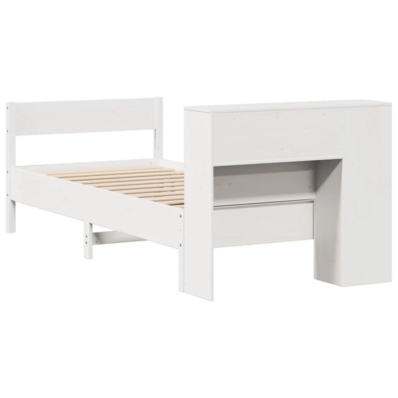 Massief Houten Bed – Houten Bedframe – Eenpersoonsbed – Slaapbank – Stijlvol Bed – Wit – 90x190 cm – Praktisch Demontabel Ontwerp – Koninklijk Design