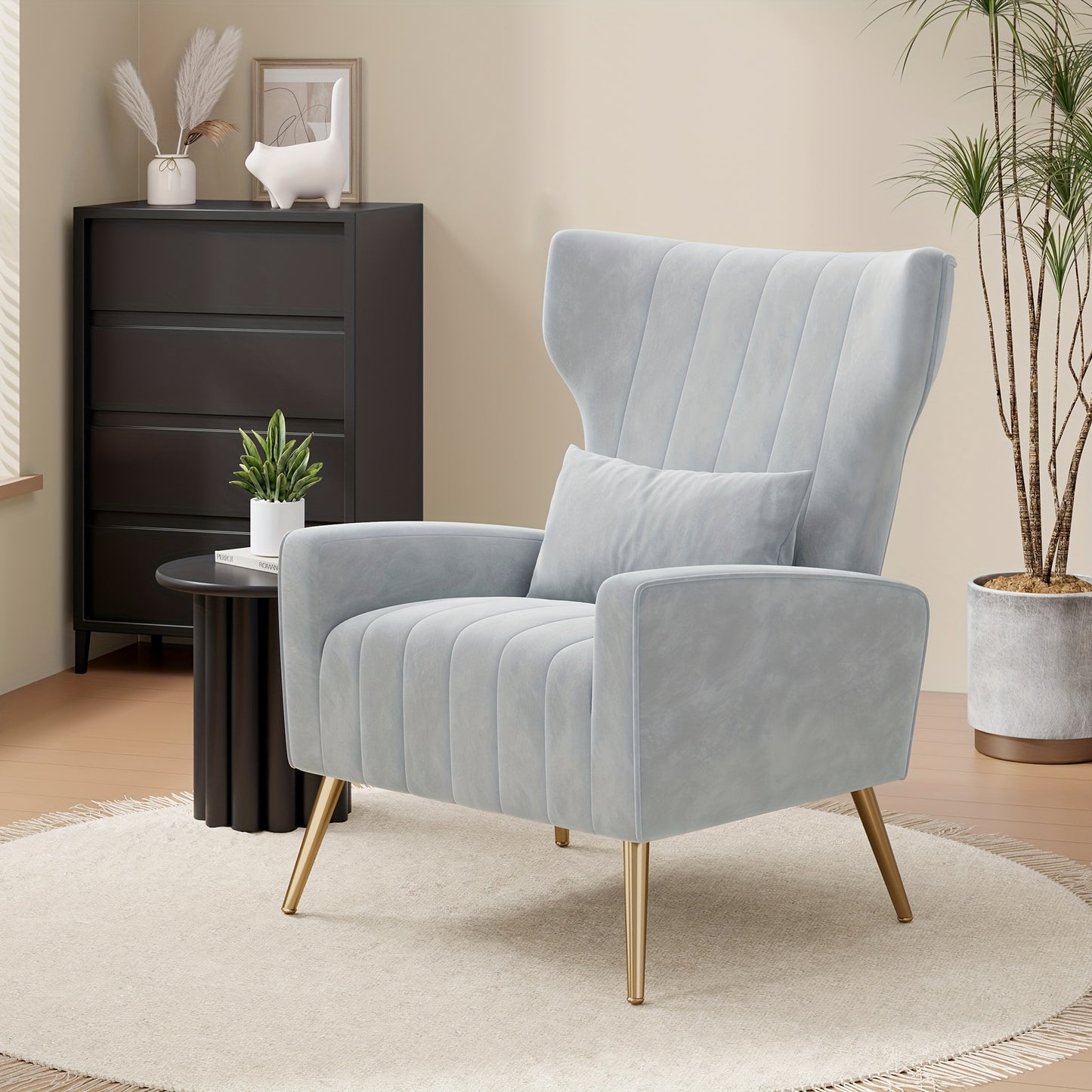 Fauteuil – Lounge Stoel – Relaxstoel – Zetel – Armstoel – Velvet Bekleding – Gouden Metalen Poten – Stevig Frame – Gemakkelijk Schoon Te Maken