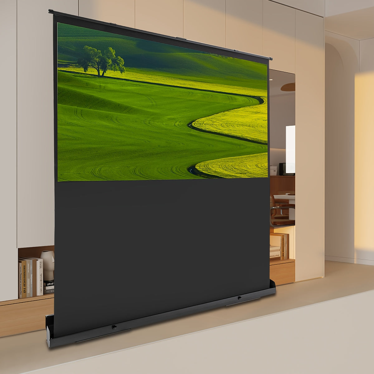 80-Inch Projectiescherm – Draagbaar Scherm – Opvouwbaar Projectie Doek – Presentatiescherm – Buiten Scherm – Fiberglass Oppervlak – Stevig Metalen Frame Met Vloerstandaard