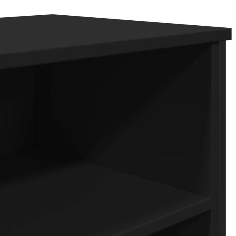Sideboard 101x35.5x74.5cm Processed Wood Black Practical and removable