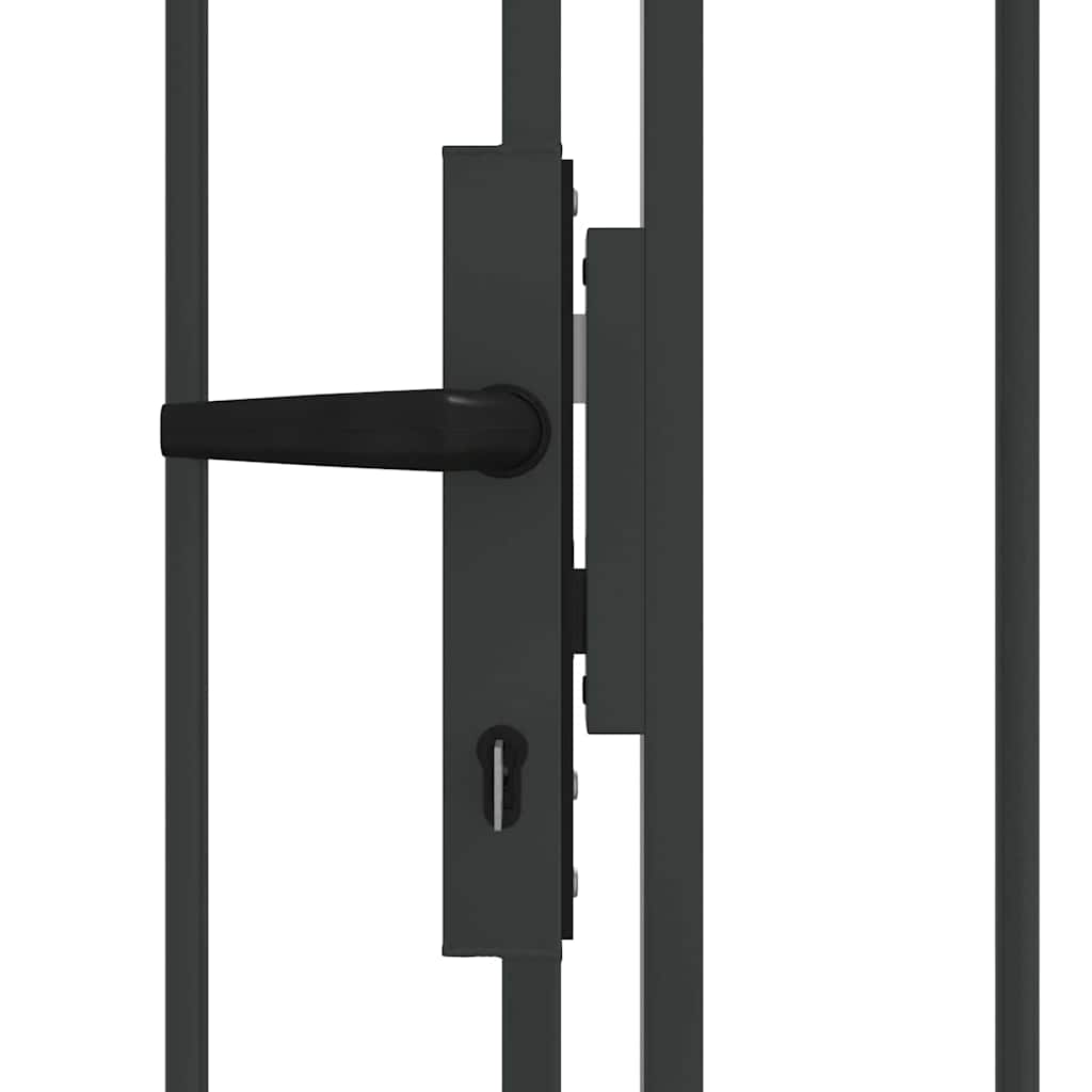 Metalen Poort – Buitendeur – Tuinpoort – Ingangspoort – Opritpoort – Matgrijs – Privacyborgend – Weerbestendig Design