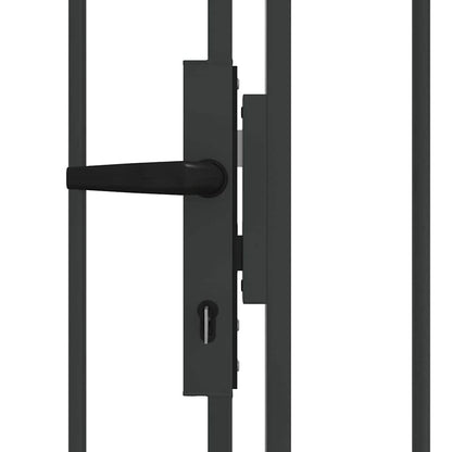 Metalen Poort – Buitendeur – Tuinpoort – Ingangspoort – Opritpoort – Matgrijs – Privacyborgend – Weerbestendig Design