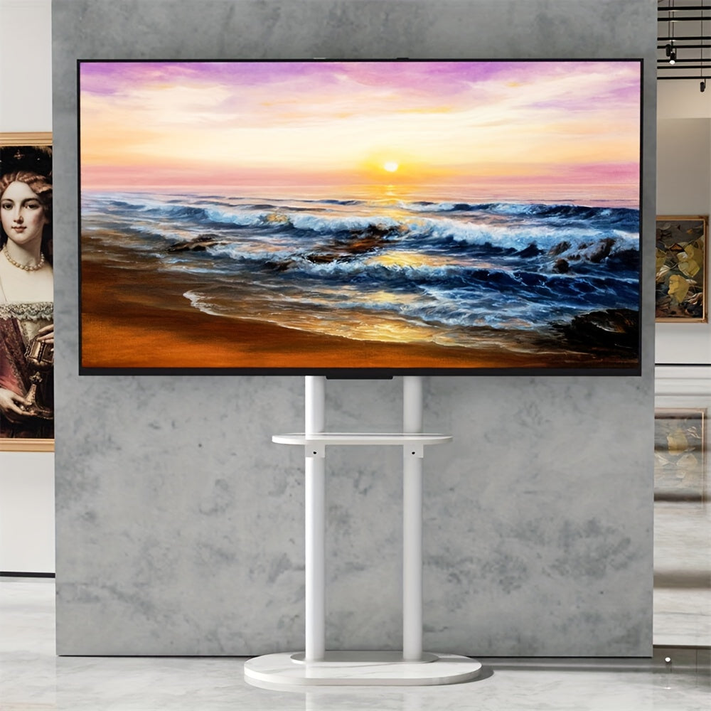 TV-standaard – Tv-meubel – Entertainment Center – Tv-houder – Tv-kast – Verstelbare Hoogte – Stevig Metalen Frame Met Marmeren Basis
