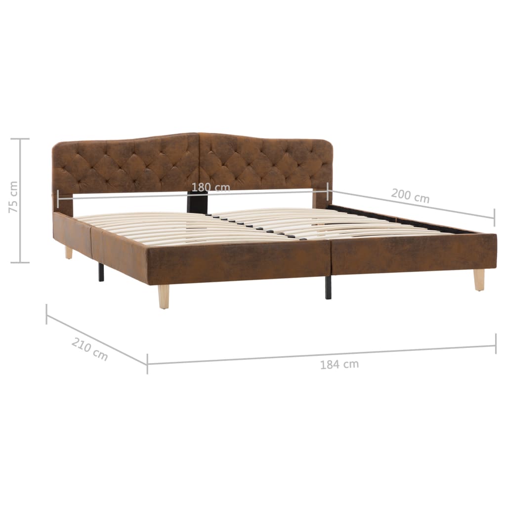 Bedframe – Bedframes – Bedbodem – Slaapbank – Bed – MDF & Gepoedercoat Staal – 180x200 cm Bruin