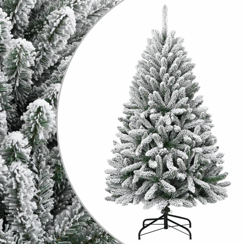 120cm (4ft) Full Snow-Covered Artificial Christmas Tree - Heavy Base Wide Standing Floor Tree for Living Room, Bedroom, Entryway - No Assembly Required, Realistic Winter Wonderland Decor - Easy Foldable Setup Holiday Decorati