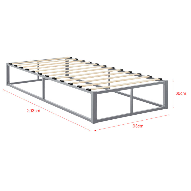 Bedframe – Metalen Bed – Bedframe Met Lattenbodem – Stabiel Bed – Tweepersoonsbed – Zwart – Stevig Gecoat Staal – Onderhoudsvriendelijk