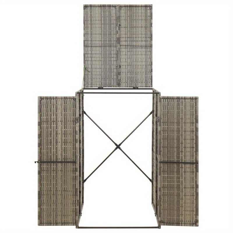 Afvalbak – Prullenbak – Vuilnisbak – Afvalcontainer – Afvalemmer – Groen – Polyrattan – Duurzaam & Lekvrij – 70x80x117 cm – Voor Thuis en Kantoor