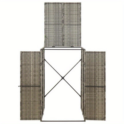 Afvalbak – Prullenbak – Vuilnisbak – Afvalcontainer – Afvalemmer – Groen – Polyrattan – Duurzaam & Lekvrij – 70x80x117 cm – Voor Thuis en Kantoor
