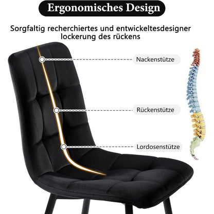 Eetkamerstoel – Stoel – Kuipstoel – Meubel – Zithoekstoel – Velvet Bekleding – Metalen Poot – Zithoogte 44 cm – Puntig Design