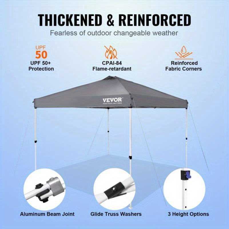 Pop-up Tent – Vouwtent – Canopy – Zonnescherm – Partytent – 3,05x3,05 Meter – Donkergrijs – Snel Op Te Zetten – Inclusief Draagtas