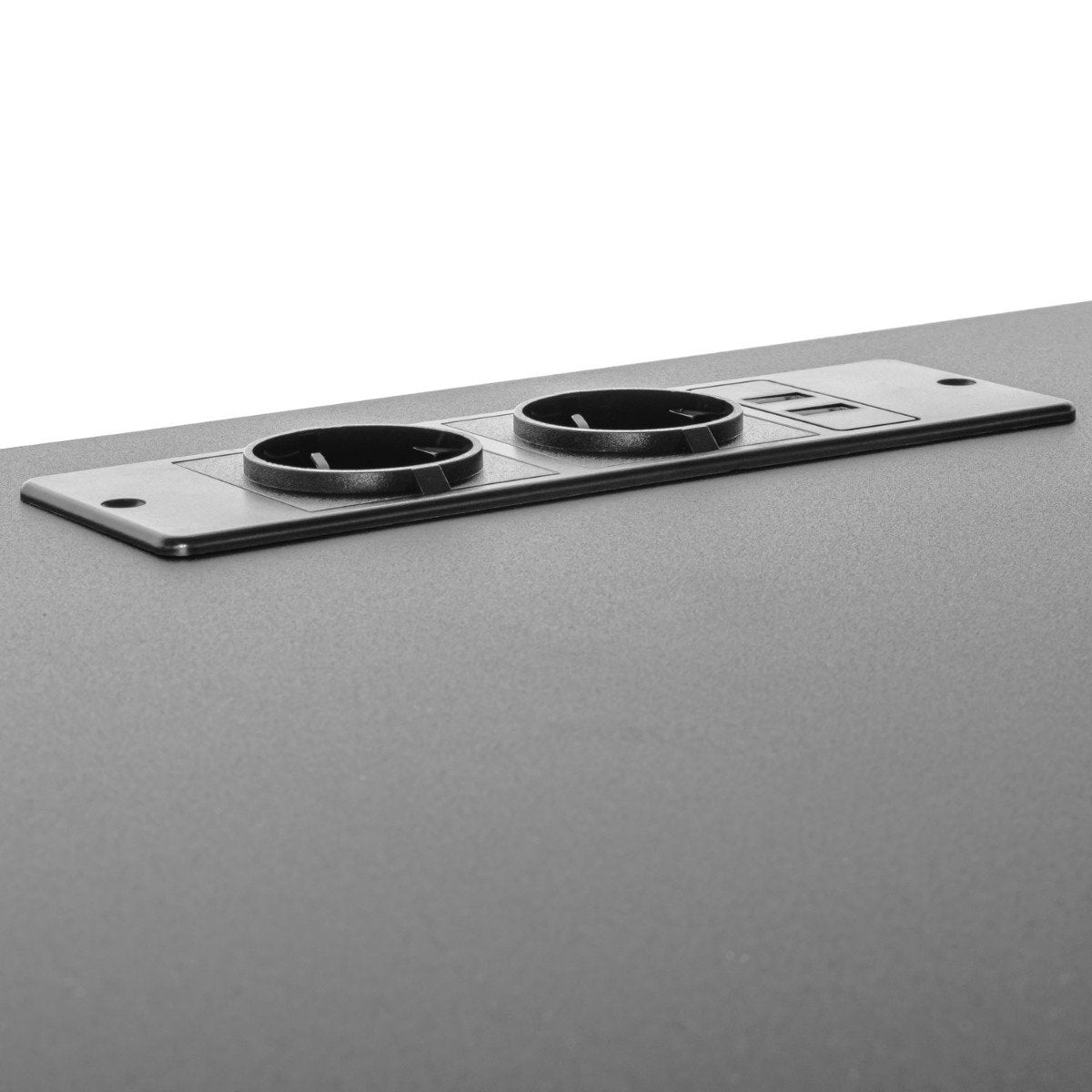 Bureau – Werktafel – Schrijftafel – Computertafel – Laptoptafel – 120x50 cm – Metaal Met Houten Blad – 2 Schuko Stopcontacten + 2 USB Poorten
