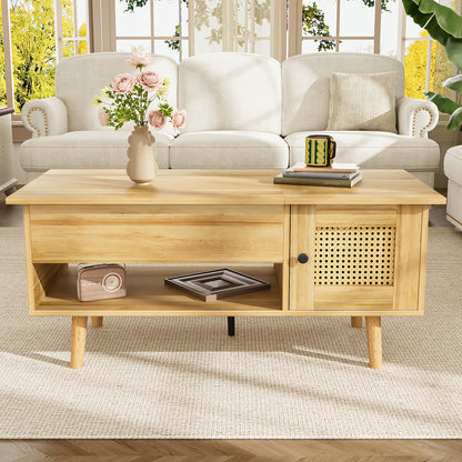 Modern Lift-Top Coffee Table with Hidden Storage - Heavy-Duty Metal Construction, Easy Assembly Living Room Center Table, Space-Saving Design for Apartments, Houses, Offices - Contemporary Home Decor Furniture, Apartment Esse
