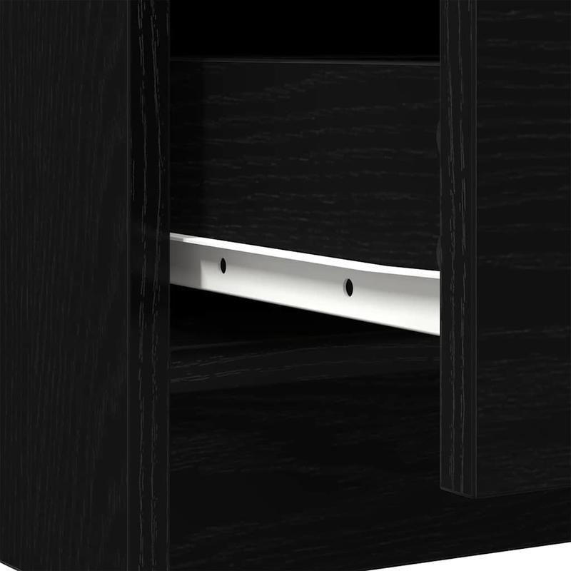 Buffetkast – Opbergkast – Dressoir – Kast – Sideboard – Zwarte Eikenlook – Lockable Laden – Compact 71x35x84 cm