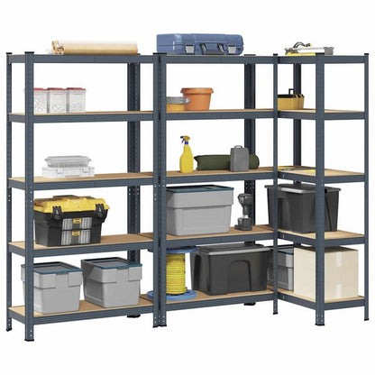 Opbergrek – Opbergkast – Stellingkast – Opbergrekken – Stelling – 5 Laags – Staal En Hout – Stevig En Duurzaam – Antraciet