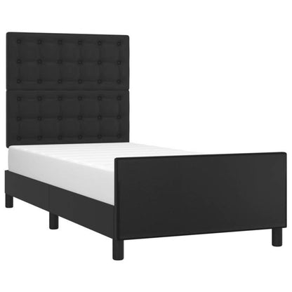 Bed Frame – Bed Frame Met Hoofdeinde – Eenpersoonsbed – Stalen Bedframe – Slaapbank Frame – Zwart – Stevig Ontwerp – 90x200 Cm Groot