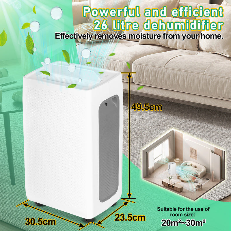 Ontvochtiger – Luchtontvochtiger – Vochtverdelger – Droger – Anti Vochtapparaat – 16 Liter Capaciteit – Compact Vierkant Design – Netstroom 220-240V