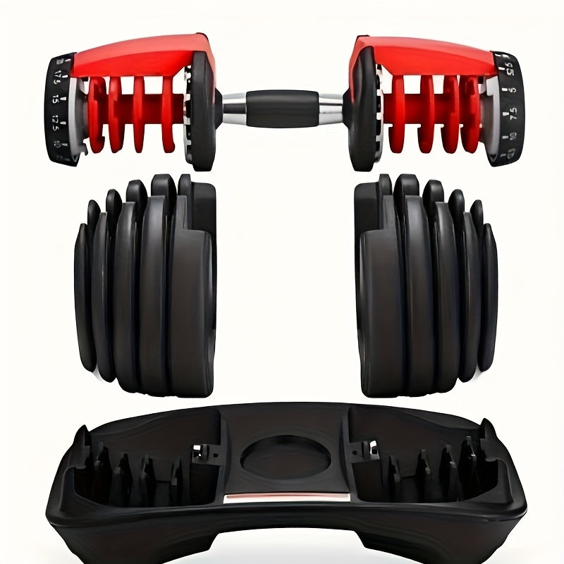 Quickly adjustable dumbbell 24kg, 1 second quick weight change, free weight combination, unisex strength training equipment (single piece)