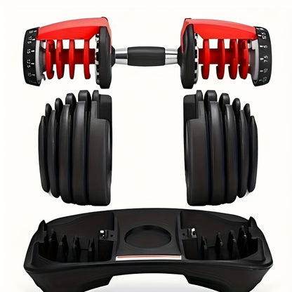 Quickly adjustable dumbbell 24kg, 1 second quick weight change, free weight combination, unisex strength training equipment (single piece)