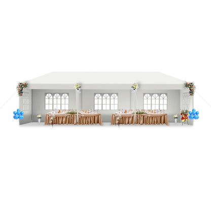 Partytent – Feesttent – Tuintent – Paviljoen – Overkapping – Waterdicht PE Zeildoek – 3x9 m Met Zijpanelen