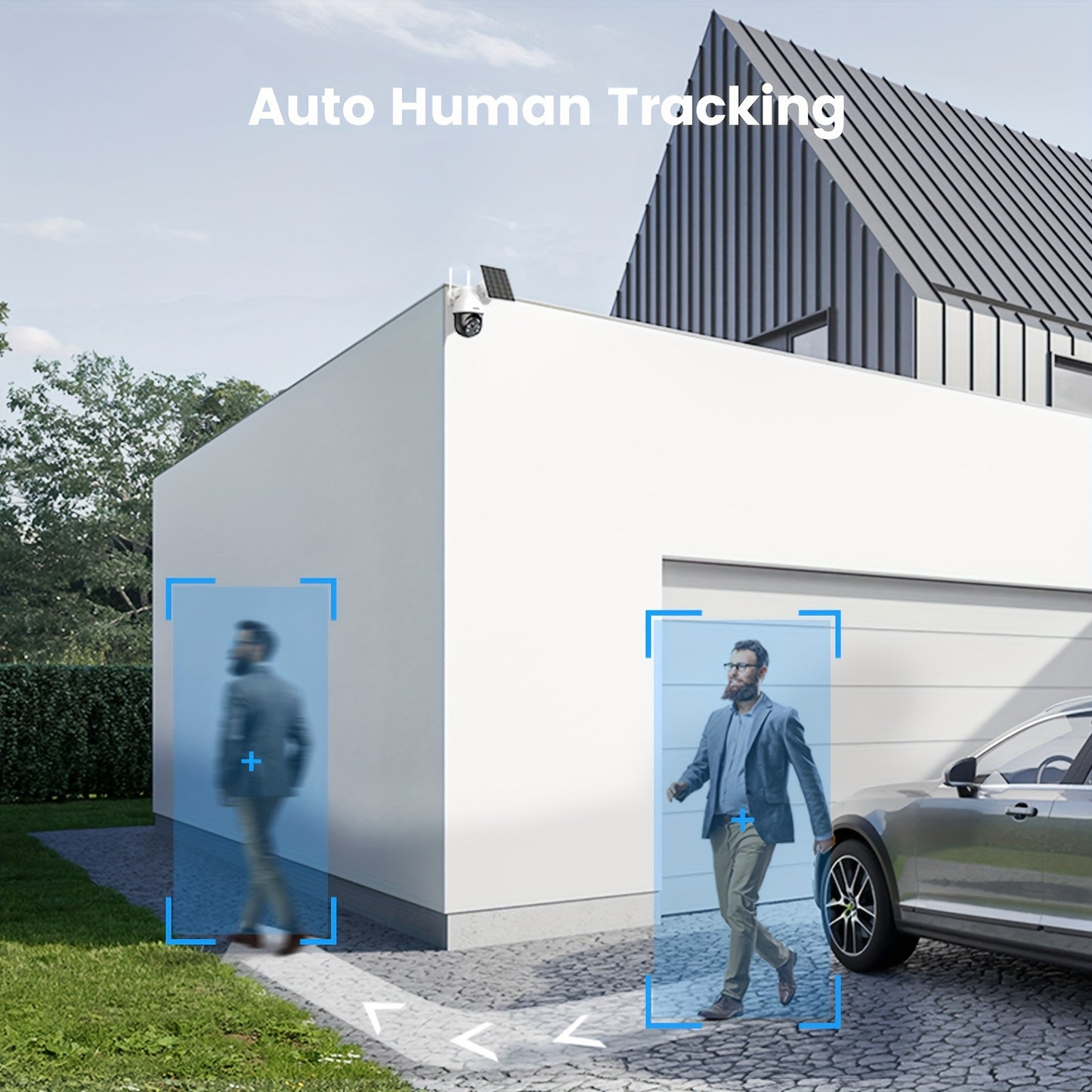 Draadloze Beveiligingscamera – Buiten Camera – Zonnepaneel Camera – Wifi Camera – Surveillance Camera – 2 Stuks – 5MP Nachtzicht – Panoramische PTZ Met Bewegingssensor