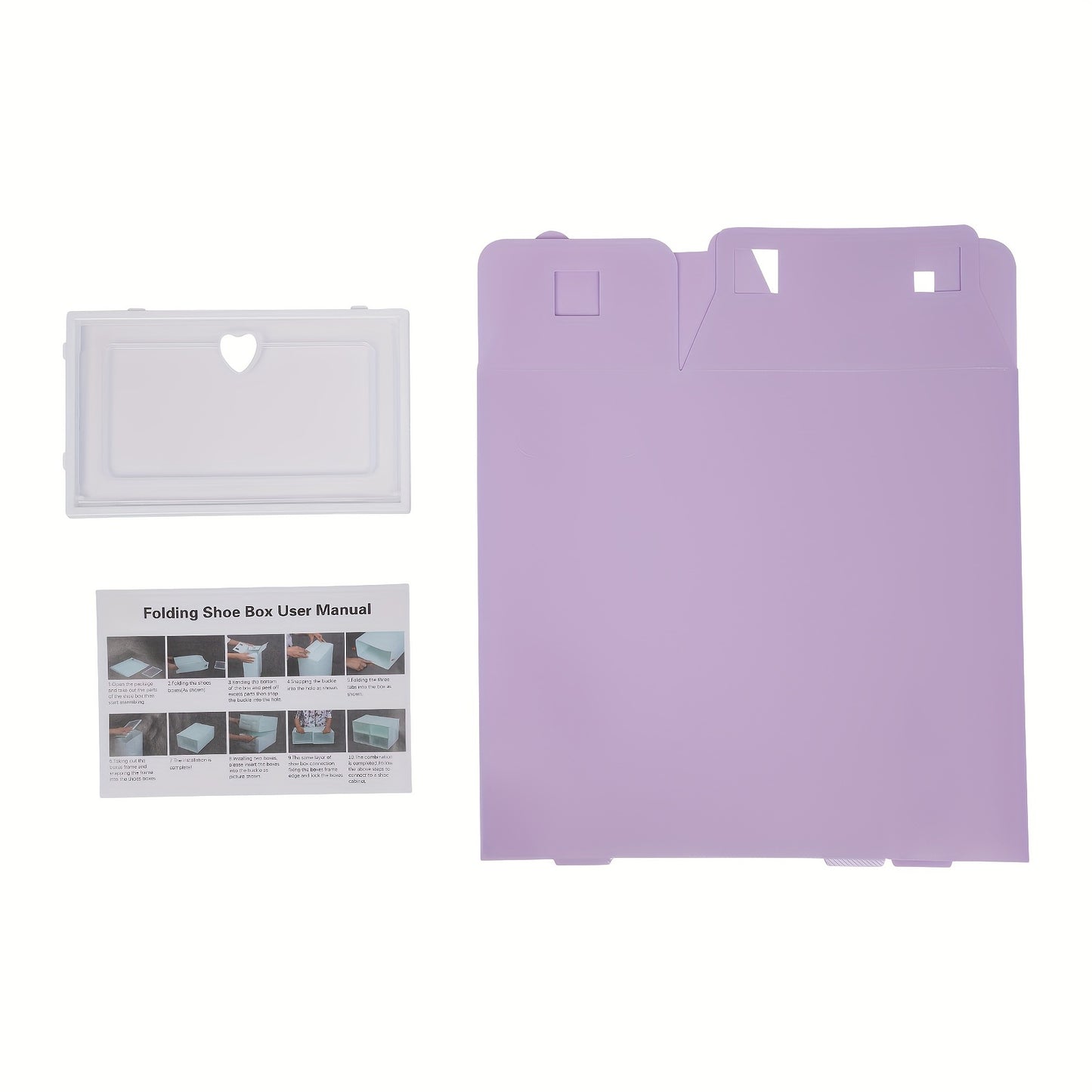 Schoenenbox – Schoenendoos – Opbergdoos – Schoenopberger – Plastic Opbergcontainer – Set van 20 – Stapelbaar – Transparant Deksel – Duurzaam PP Materiaal – Paars – Ruimtebesparend – 33x23x14 cm