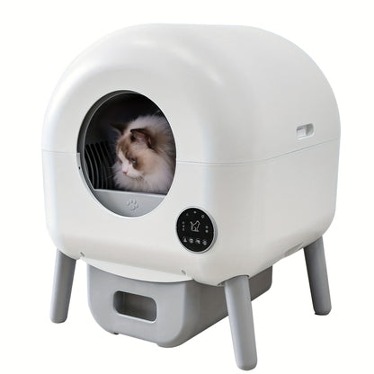 Automatische Kattenbak – Zelfreinigende Kattenbak – Elektrische Kattenbak – Kattenbak voor Meerdere Katten – Grote Kattenbak – XXL Formaat – Gesloten Deksel met Anti-Knel Veiligheid – Afstandsbediening