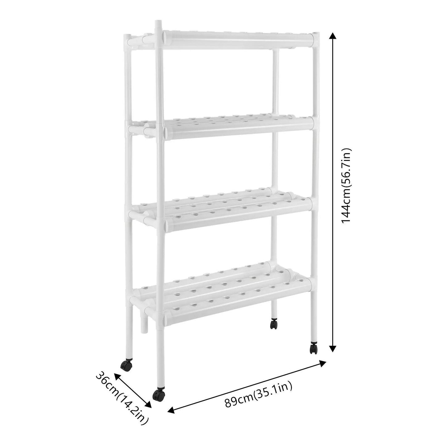 Hydroponicsysteem – Hydrocultuur Kweeksysteem – Hydrocultuur Rek – Hydroponic Kit – Indoor Tuin – 108 Plantplaatsen – Automatisch Watersysteem – Modern Wit Multi-etalage Ontwerp