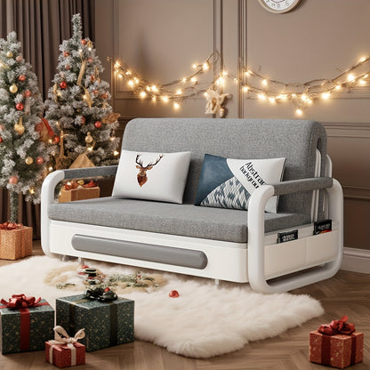 Uitschuifbaar Sofa Bed – Slaapbank – Bedbank – Slaapbank Met Opbergruimte – Zitting Met Opbergvak – Compact 158 cm – Modern Minimalistisch Design