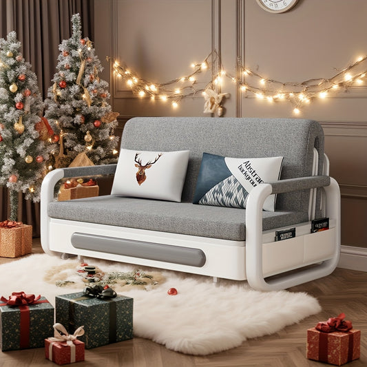 Uitschuifbaar Sofa Bed – Slaapbank – Bedbank – Slaapbank Met Opbergruimte – Zitting Met Opbergvak – Compact 158 cm – Modern Minimalistisch Design