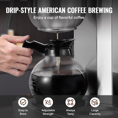Filterkoffiezetapparaat – Koffiemachine – Drip Koffiezetter – Koffiezetter – Filtermachine – 12 Kopjes Capaciteit – 3 Glazen Kannen Met Warmhoudplaat
