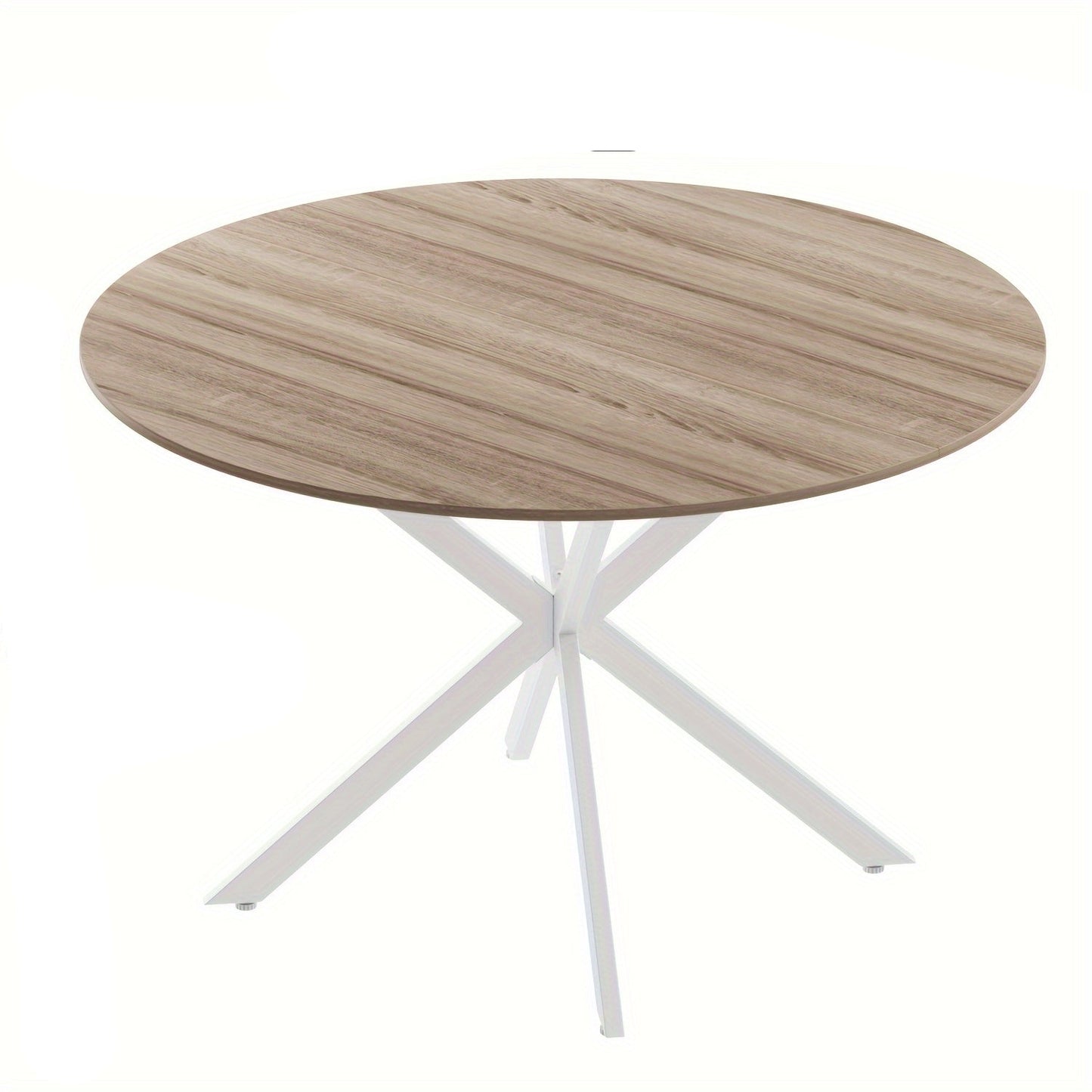 Ronde Eettafel – Houten Tafel – Eettafel Rond – Vergadertafel – Keukentafel – X-Vormig Onderstel – 120 cm Diameter – Walnootfineer Afwerking