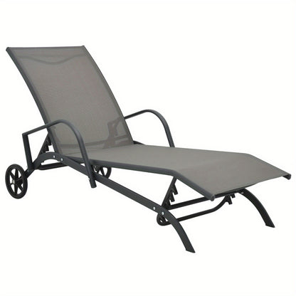 Zonnebed – Ligbed – Tuinbed – Zwembadbed – Stalen Frame – Waterbestendige Textilene – Verstelbare Rugleuning