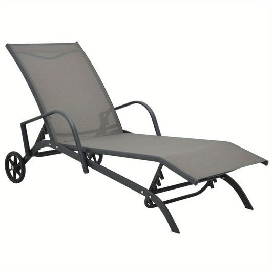 Zonnebed – Ligbed – Tuinbed – Zwembadbed – Stalen Frame – Waterbestendige Textilene – Verstelbare Rugleuning