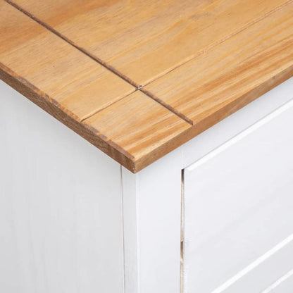 Sideboard – Dressoir – Opbergkast – Kast – Wit – Massief Dennenhout – Verwijderbare Opbergboxen – 93x40x80 cm – Praktisch & Stijlvol
