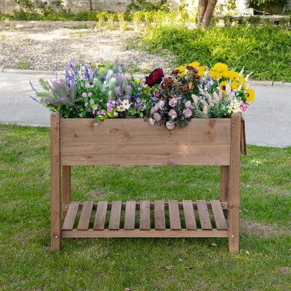 Foldable Solid Wood Raised Bed with 8 Divided Compartments - Heavy-Duty Modern Planter Box, Herb Bed & Flower Pot, Space-Saving Elevated Design for Balcony,, Small Gardens (123x54x80cm) - Sturdy Outdoor Plant Box