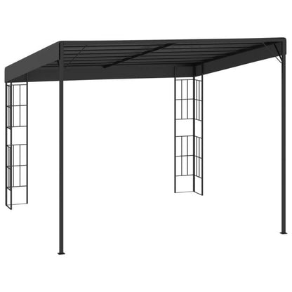Tuinhuisje – Tuinschuur – Buitenverblijf – Pergola – Tuinkamer – Wandpaviljoen 3x3m Antraciet – Weerbestendig Materiaal – Duurzame Zonwering