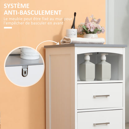 Badkamerkast – Opbergkast – Kolomkast – Wastafelonderkast – Spiegelkast – Compact 40x33x80 cm – MDF Spaanplaat Hoogwaardig