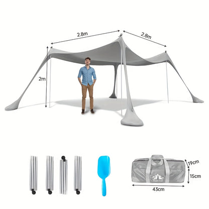 Strandtent – Beach Tent – Zonnescherm – Pop-up Tent – UV Bescherming – UPF 50+ – 3 x 2,8 m – Lichtgewicht Aluminium Frame