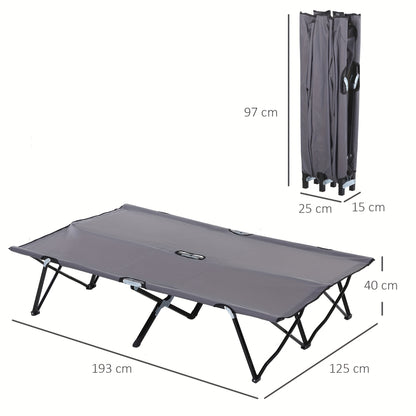 Campingbed – Reisbed – Veldbed – Opvouwbaar – Draagbaar – Stalen Frame – Weerbestendig Oxford – 193 x 125 x 40 cm – Max. 136 kg Belastbaar