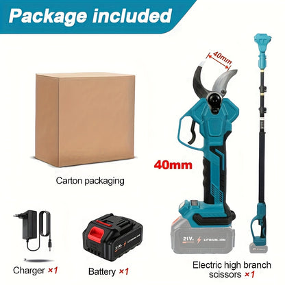 Elektrische Snoeischaar – Draadloze Snoeischaar – Takkenschaar – Tuinschaar – 18V Lithium-Ion batterij – Carbonstalen Messen