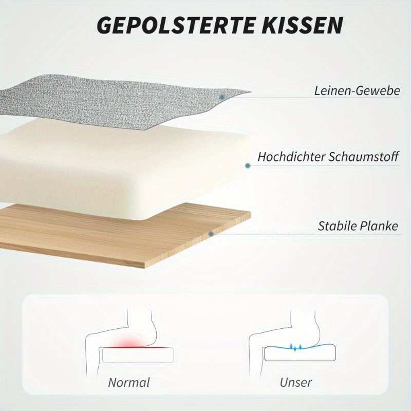 Ergonomische Bureaustoel – Kantoorstoel – Werkstoel – Bureaustoel Thuis – Draaistoel – Verstelbare Hoogte – Kantelmechanisme – 360° Draaibaar – Linnen Bekleding – Metalen Frame – Grijs