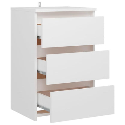 Nachtkastje – Bijzettafel – Ladekast – Bedtafeltje – Opbergkast – Wit – Set Van 2 – Hout – 40x35x62,5 cm – Compact En Robuust